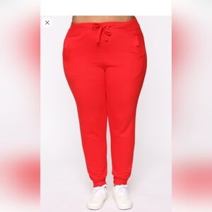 Fashion Nova Stole Your Boyfriend's Oversized Jogger - Red Size 1X (NWOT)